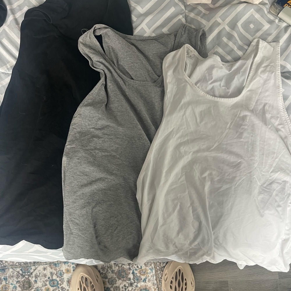 Large Scallop Tanks (one black, one white, one gray)